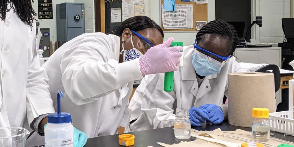students in biowork lab