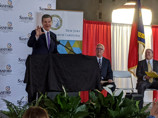 Gov. Cooper announcing Audentes gene therapy facility.