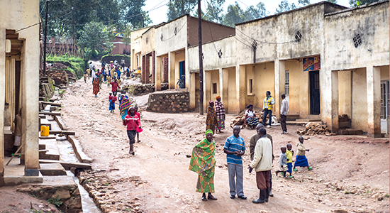 People in the street in Gisenyi, Rwanda