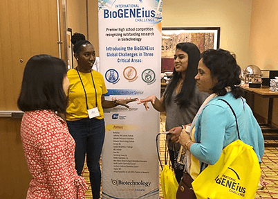 Sumani Nunna meets other BioGENEius contestants at BIO in Boston