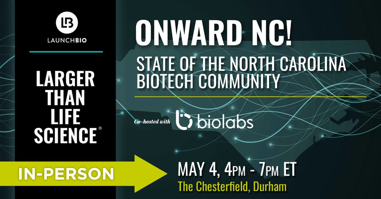 Larger Than Life Science May 4 Event called Onward NC